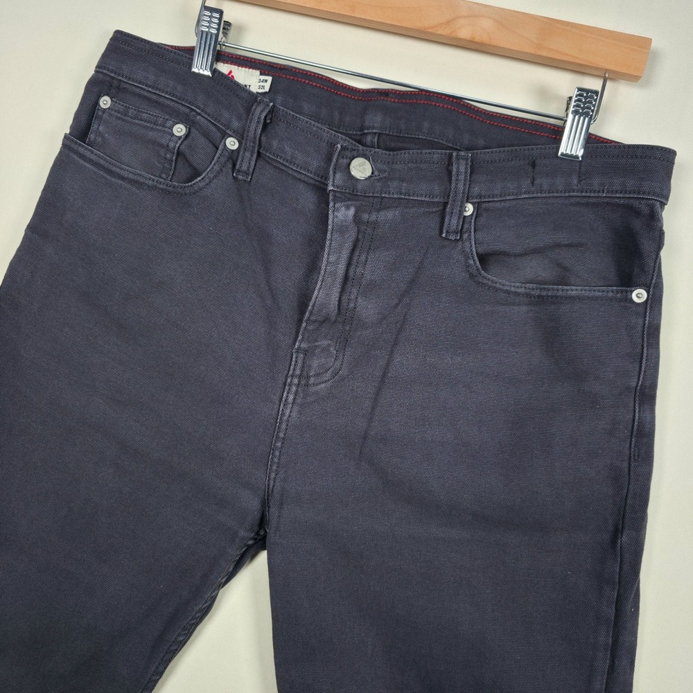 American Giant Roughneck Slim Canvas Pants Mens 34W 32L Dark Grey Stretch